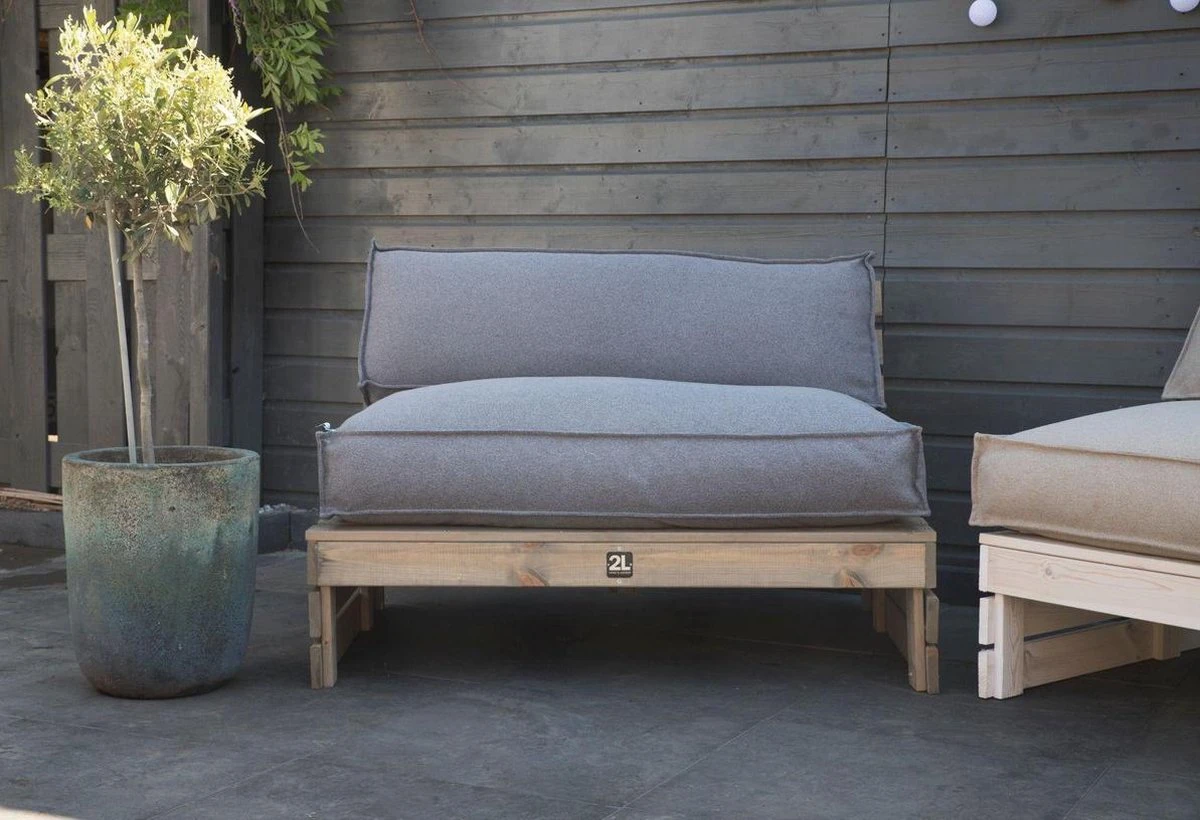 2L Home & Garden Palletkussen Metro Lounge Grijs - 120 X 80cm 5 2L Home & Garden Palletkussen Metro Lounge Grijs - 120 X 80cm - Afbeelding 3