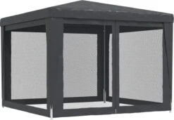 Prolenta Premium Partytent Met 4 Mesh Zijwanden 3x3 M HDPE Antracietkleurig -Tuinmeubilair 1200x832 3