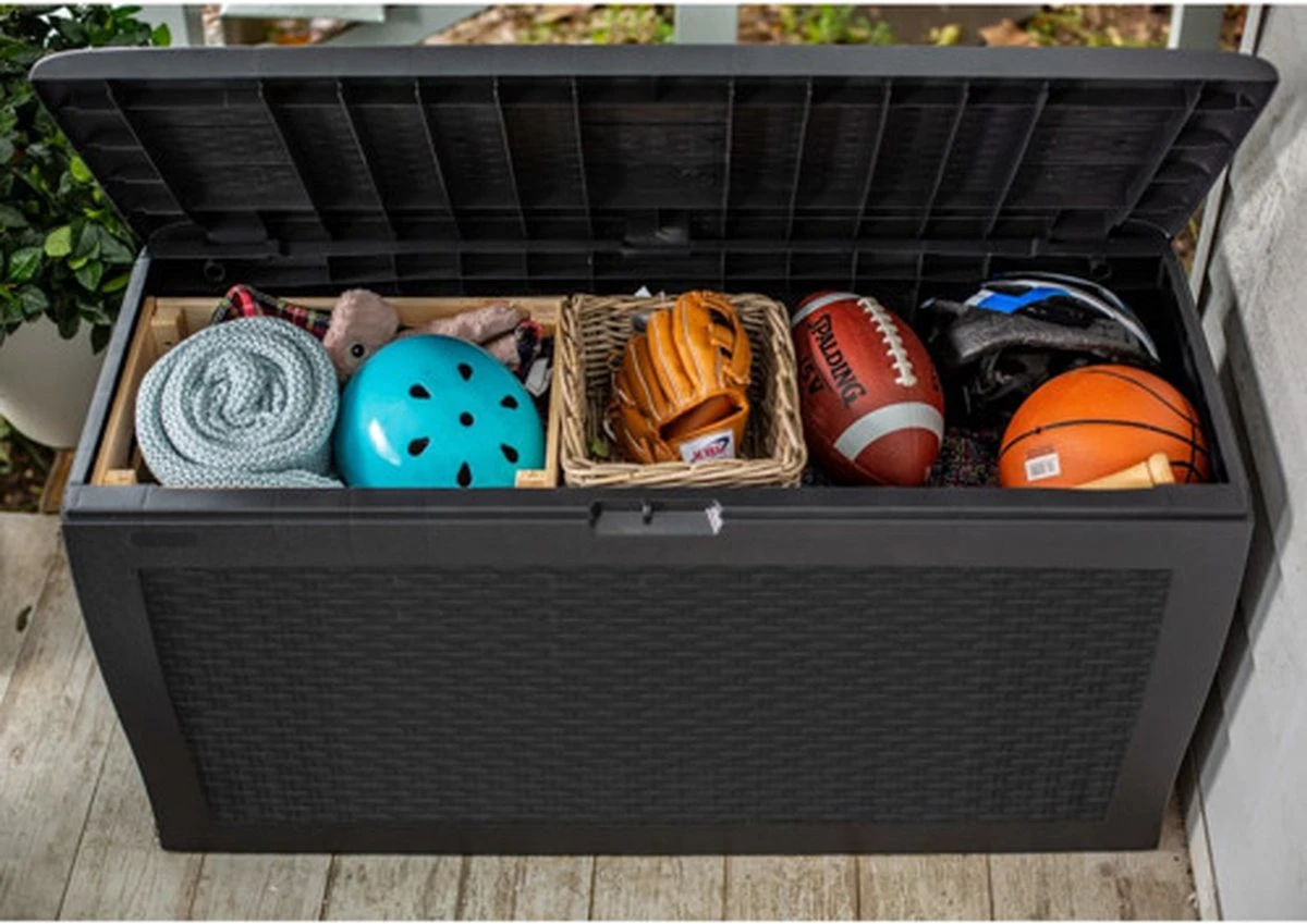 Keter Samoa Opbergbox - 270 L - 117x45x57 Cm - Grafiet 12 Keter Samoa Opbergbox - 270 L - 117x45x57 Cm - Grafiet - Afbeelding 11