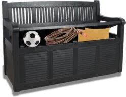 Merkloos Opbergbank Van Kunststof | 130 X 60 Cm | Antraciet -Tuinmeubilair 1200x923 1