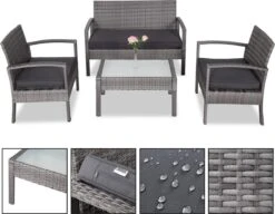 Casaria Polyrattan Loungeset – 2 Stoelen 1 Bank 1 Tafel - Antraciet 20 Casaria Polyrattan Loungeset – 2 Stoelen 1 Bank 1 Tafel - Antraciet -Tuinmeubilair 1200x931 2