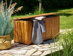 Casaria Opbergbox Acacia Hout – Weerbestendig 115cm - Bruin -Tuinmeubilair 1200x935 4