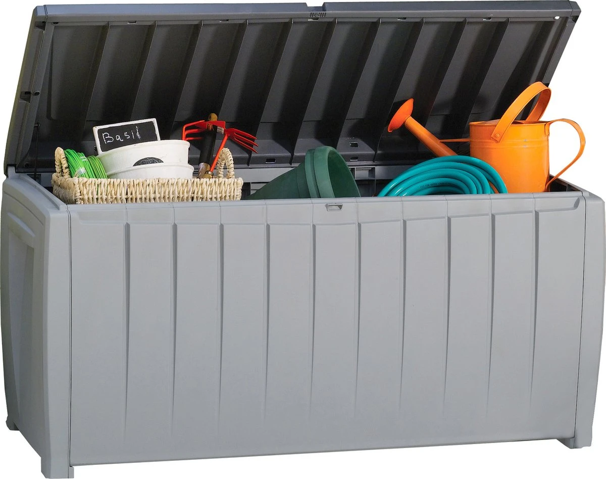 Keter Novel Opbergbox - 340L - 124x55x62.5cm - Grijs 6 Keter Novel Opbergbox - 340L - 124x55x62.5cm - Grijs - Afbeelding 4