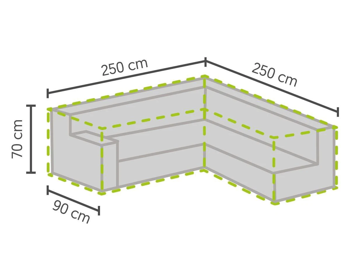 Weersbestendige Beschermhoes Voor Hoekbank | 250/90 X 250/90 X 70 Cm (L-vorm) - Tuinbank / L-Vorm -Waterdicht - Grijs 6 Weersbestendige Beschermhoes Voor Hoekbank | 250/90 X 250/90 X 70 Cm (L-vorm) - Tuinbank / L-Vorm -Waterdicht - Grijs - Afbeelding 4