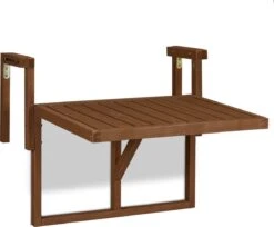 Relaxdays Balkontafel Inklapbaar - Klaptafel Balkon - Tafel Reling - Hangtafel Hout -Tuinmeubilair 1200x990 3