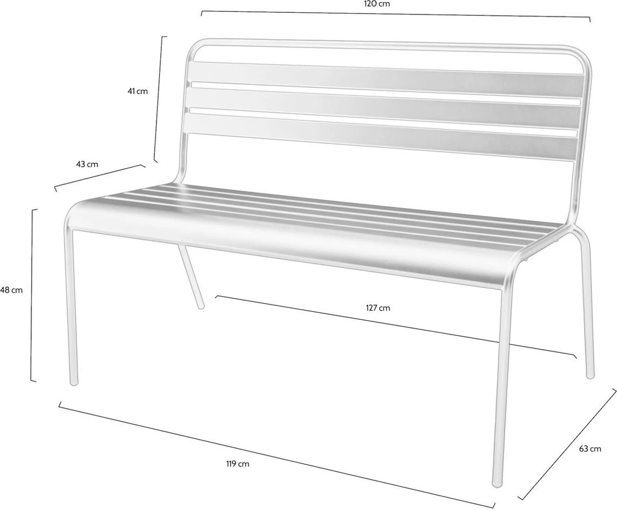 MaximaVida Metalen Tuinbank Max 120 Cm Olijfgroen 6 MaximaVida Metalen Tuinbank Max 120 Cm Olijfgroen - Afbeelding 4