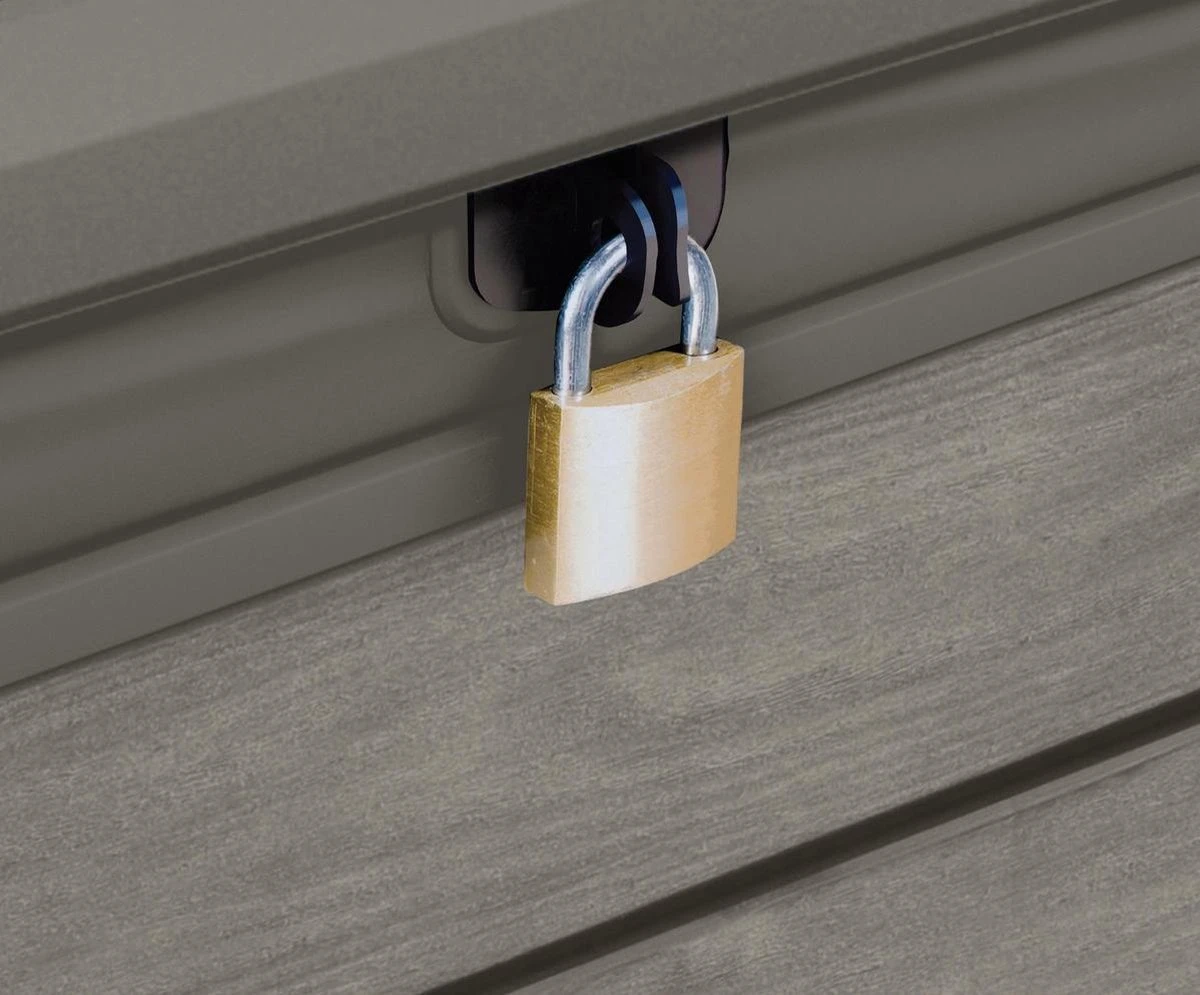 Keter Brushwood Opbergbox - Kussenbox - 455L - 145x69,7x60,3cm - Taupe 4 Keter Brushwood Opbergbox - Kussenbox - 455L - 145x69,7x60,3cm - Taupe - Afbeelding 2