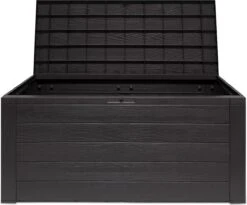Merkloos Woody Tuin Opbergbox - 324 Liter 45x120x60 Cm - Tuinkussenbox - Antraciet/bruin -Tuinmeubilair 1200x996