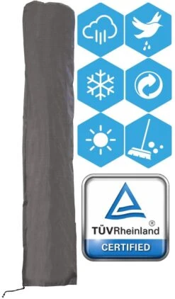 Weersbestendige Parasolhoes - Max. 4 X 4 M - Grijs / Antraciet - Zweefparasol -Tuinmeubilair 703x1200