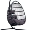 Merkloos Hangstoel Norway - Zwart Wicker & Touw Luxe Egg Hangstoel Met Dikke Antraciete Kussens Met Frame - Inklapbare Basket 1 Merkloos Hangstoel Norway - Zwart Wicker & Touw Luxe Egg Hangstoel Met Dikke Antraciete Kussens Met Frame - Inklapbare Basket -Tuinmeubilair 810x1200 2