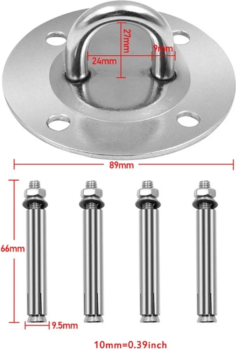 IBright Hangstoel Bevestigingsset - Schommelstoel Ophangsysteem - RVS - Bokszak - Plafondhaak - Plafond Ophanghaak 8 IBright Hangstoel Bevestigingsset - Schommelstoel Ophangsysteem - RVS - Bokszak - Plafondhaak - Plafond Ophanghaak - Afbeelding 6