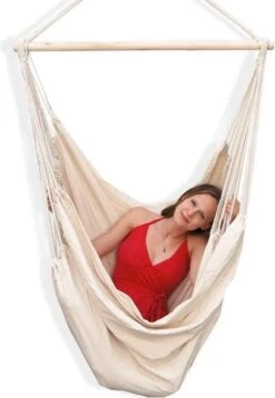 XXL 2 Persoons Hangstoel 185x130 - Zit Hangmat Met Spreidstok Tot 150 Kg - Binnen En Buiten -Tuinmeubilair 829x1200