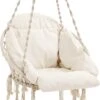 Hangstoel, Hangschommel, Hangstoel Met Een Dik Kussen, Tot 120 Kg Belastbaar, Voor Tuin, Balkon, Woonkamer, Terras, Scandinavische Stijl, Modern, Beige HMDC042M01 1 Hangstoel, Hangschommel, Hangstoel Met Een Dik Kussen, Tot 120 Kg Belastbaar, Voor Tuin, Balkon, Woonkamer, Terras, Scandinavische Stijl, Modern, Beige HMDC042M01 -Tuinmeubilair 933x1200