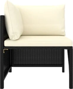 VidaXL 4-delige Loungeset Met Kussens Poly Rattan Zwart -Tuinmeubilair 977x1200