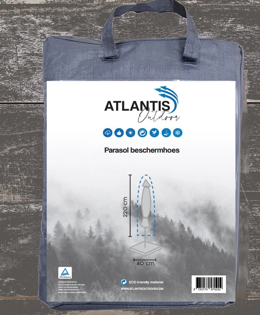 Weersbestendige Parasolhoes - Rond & Vierkant - Max. 3 X 3 M - Grijs / Antraciet - Stokparasol 10 Weersbestendige Parasolhoes - Rond & Vierkant - Max. 3 X 3 M - Grijs / Antraciet - Stokparasol - Afbeelding 8