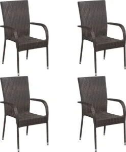 VidaXL 5-delige Tuinset Poly Rattan Bruin -Tuinmeubilair 995x1200